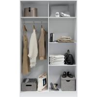 Correderas, Barra de Colgar y Estantes, Armario para Dormitorio, Modelo Top 120, Acabado en Blanco - details 2