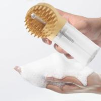 Cepillo de baño de silicona para perros, mango de agarre cómodo, dispensador de champú incorporado, cepillo de masaje para ducha de mascotas, cepillo de limpieza suave para perros - details 8