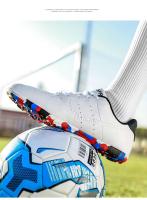 Botas de fútbol de cuero genuino antideslizantes y resistentes al desgaste con clavos cortos TF - details 3