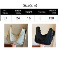 Bolso de hombro lavado de gran capacidad para mujer, bandolera de nailon informal, bolso de Dumpling de Corea de Color sólido para verano - details 0