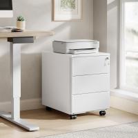 Archivador Móvil con Cerradura Cajonera con Ruedas para Archivos A4 Mueble Archivador Metálico para Oficina Blanco SK024ws - details 3