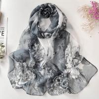 mujer bufanda de gasa Georgette loro Rosa Bandana protector solar playa verano Mantón largo 50*160CM - details 17