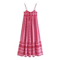 BUNO-vestido Midi bohemio para Mujer, vestido de vacaciones con encanto de empalme, vestido de tirantes Vintage de punto, Vestidos de Mujer para Mujer - details 3