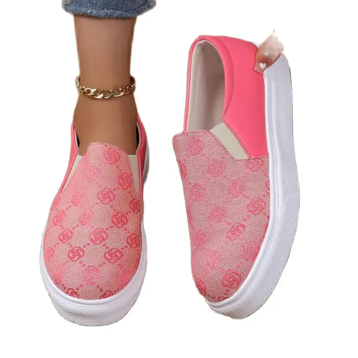Zapatos informales de suela gruesa para mujer, zapatillas veraniegas versátiles con lentejuelas, a la moda, vulcanizados, 2024 - 1