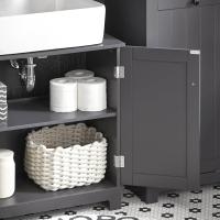Mueble de Baño Auxiliar Armario con Puertas y Balda Ajustable Mueble de Baño de MDF Blanco - details 14