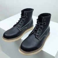 Botas de hombre versátiles de moda americana de cuero británico para exteriores con suela gruesa - details 6