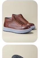 Zapatos de cuero genuino estilo británico, botines de cuero de media caña, botas de herramientas retro de moda, botines cortos. - details 6
