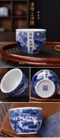 Taza de té azul y blanca única de hielo negro maestro de color esmaltado Jingdezhen, transformada de horno a edificio - details 4