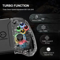 Joypad transparente para Nintendo Switch, controlador de inducción inalámbrico de 6 ejes, Gamepad ajustable, 8 colores, luz mágica, vibración, Joy - details 3
