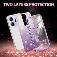 Funda de teléfono de lujo con carcasa antisísmica, brillante, estilo floral para Xiaomi Redmi Note 14 5G - details 19