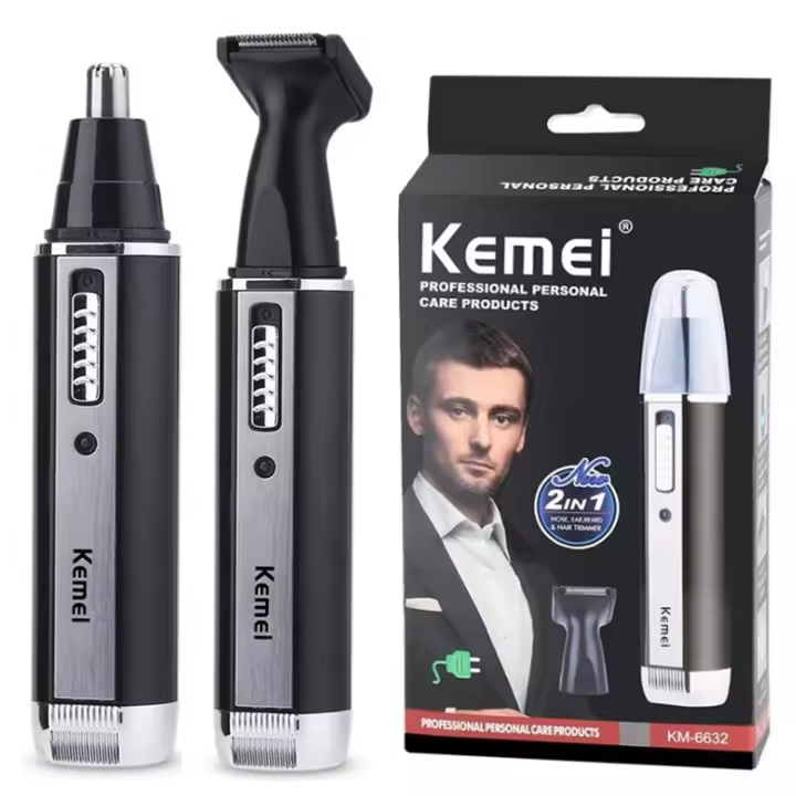 Kemei-Afeitadora eléctrica recargable todo en uno para hombres y mujeres, recortadora de cejas, Barba, cara, oreja, nariz - 1