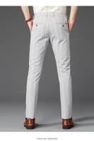 Pantalones Casuales a Rayas para Hombres Cómodos Negros, Khaki, Vino Rojo - details 6