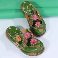 Nuevas sandalias de verano estilo étnico flores de suela gruesa hechas a mano sandalias Retro de suela gruesa para mujer - details 3