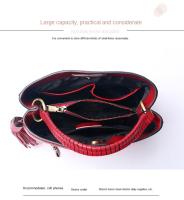 Bolso De Cuero Suave Y Genuino para Mujer, bolsa De Cuero con borde, diseñador, H - details 9