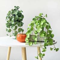 Bundles de Plantas Artificiales Mini Monedas de Cobre, Hierba, Goma Suave, Verde Falso para Decoración de Hogar, Oficina, Jardín - details 0