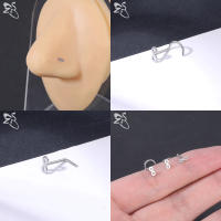 ZS-perno de Nariz de cristal CZ para hombres, forma de cruz de abeja de corazón, 316L retenedor de Pin de acero inoxidable, joyería de Piercing de fosa nasal en forma de L, 20g, 1 pieza - details 17