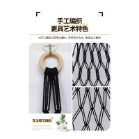 Hamaca de juguete de peluche bohemia, forma Triangular, cesta de almacenamiento de malla colgante, red de pared con borlas de algodón para dormitorio y sala de estar - details 19
