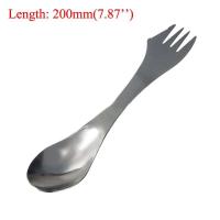 Utensilios de cocina largos, mochila, tenedor deportivo, cuchillo plegable de acero inoxidable y cuchara, juego de cubiertos para picnic y camping, villa - details 0