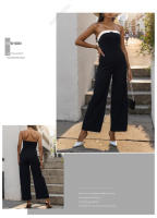 Mono de verano para mujer, pantalones sin mangas de retazos - details 6