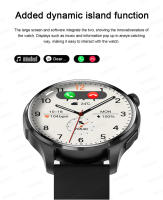 Reloj inteligente AMOLED para hombre y mujer,1.53 inch AMOLED Full circle touch screen  pulsera deportiva con llamadas bluetooth, NFC, brújula, seguimiento GPS, control del azúcar en la sangre,Professional Waterproof,compatible con Apple y Samsung 2024 - details 9