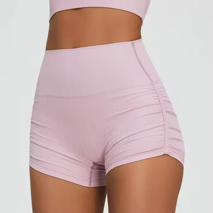Shorts Deportivos de Cintura Alta para Yoga y Estiramiento Secado Rápido, Transpirable, Material de Nylon - 1
