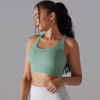 Hamidou-Sujetador de Yoga con espalda cruzada para mujer, ropa interior deportiva absorbente de golpes, correas de hombro cruzadas, Top corto de Fitness, deportes a prueba de golpes - details 9