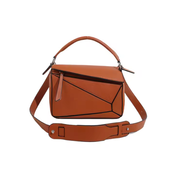 Bolso de mano con patrón de lichi, bandolera de hombro, gran capacidad, geométrico, rompecabezas francés, nuevo - 1