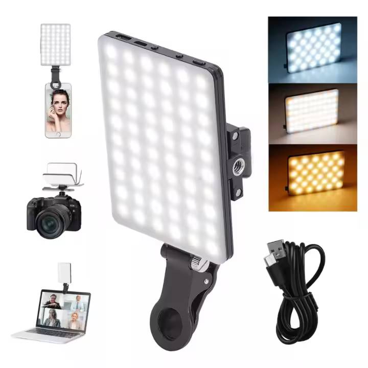 Luz Para Cámara De vídeo, Lámpara With Clip Para Teléfono Móvil - 1
