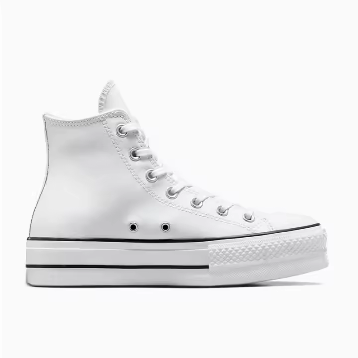 Zapatillas Blancas Piel Chuck Taylor All Platform Cuero Estrella - 1