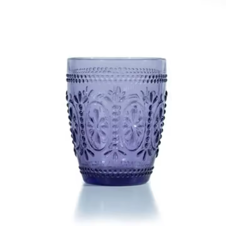 Vasos de vidrio de 300ml, copa de vino con relieve Vintage, vasos para beber de jugo de Emment, copas surtidas de champán - 1