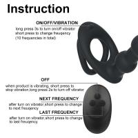 Anillo Vibrante Leten de 10 Velocidades Doble Penetración Estilo Erecta y Análgico con Cuerda de Coñejo y Plug de Glúteos Juguetes Sexuales para Pareja para la Salud y el Placer - details 10