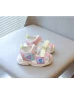 Sandalias deportivas para niñas, moda de verano 2025, nuevos zapatos de playa para niños con corazones dobles, sandalias informales dulces de princesa clásicas suaves - details 3