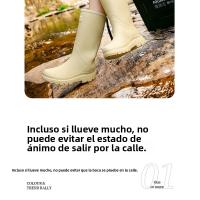 Botas de Lluvia de Moda Medios de la Pantorrilla Zapatos Impermeables de Alta Calidad para Señoras - details 7