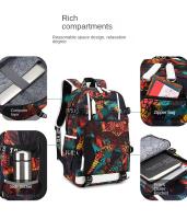 Mochilas impresas de moda para hombres y mujeres, estudiantes de secundaria y estudiantes de secundaria, interfaz usb, mochilas con patrones geométricos personalizados - details 13