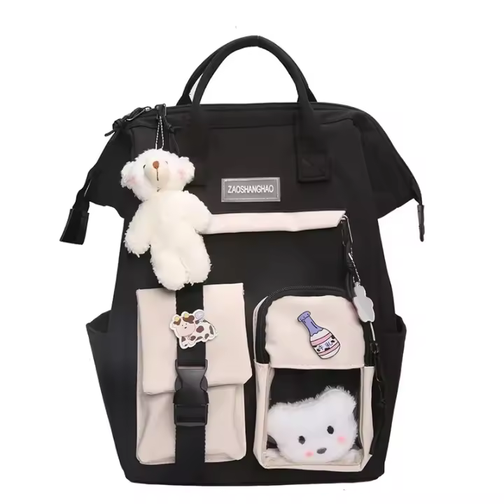 Mochila escolar Kawaii para niños y niñas, bolsa para ordenador portátil, para estudiantes, 5 piezas, 2023 - 1