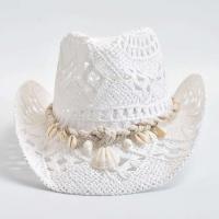 Paja tejida a mano de verano para mujer, decoración de concha, sombrero para el sol y la playa, sombrero femenino - details 1