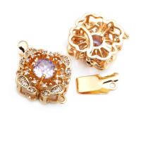 4 juegos de collares de flores de latón y circonio de Color dorado de 18K, cierres de conexión, accesorios de suministros para fabricación de joyas de alta calidad - details 13