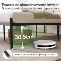 90 x 190 metálico, Altura 30,5 cm, Cama 90x190 cm es una opción Morna y metálica con un diseño cabecera en Forma Ondas, Negro - details 1