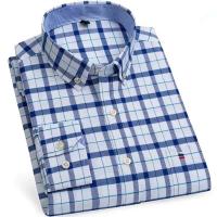 Camisa de manga larga para hombre de primavera y otoño 100% algodón Oxford Stripe Home Casual Large 5XL-6XL-7XL - details 3