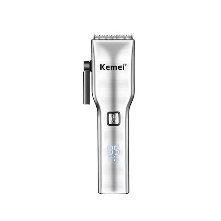 Kemei-cortadora de pelo inalámbrica para hombres, Kit de corte de pelo, barberos profesionales, recargable, pantalla LED, bajo ruido - 1