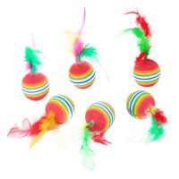 Bola de arco iris de EVA con lanzamiento de espuma ligera, juego interactivo divertido, juguete para masticar, suministros para mascotas - details 9