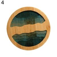 Posavasos de resina epoxi, tapete de bambú rural transparente - details 4