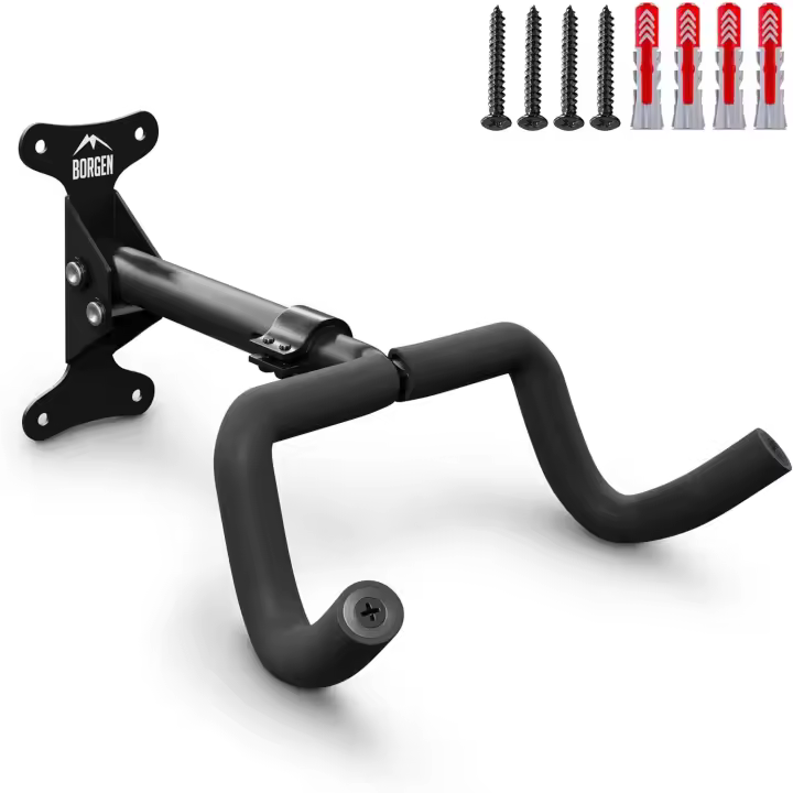Soporte de Pared para Colgar Bicicletas - Ángulo y Distancia Ajustables, para Bicicleta de Carreras, Plegable, MTB - Acolchado Extra Suave - 1