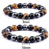 Pulsera de cuentas de piedra de obsidiana de hematita magnética para mujer con ojo de tigre natural para hombre, joyería de energía espiritual - details 2