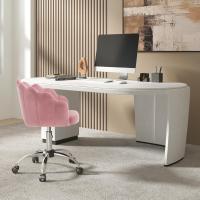 Sillón ergonómico de terciopelo con respaldo, sillón de tocador y estudio, patas de metal. - details 2