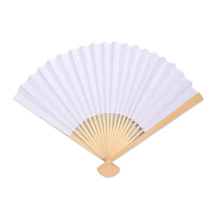 Abanico de mano plegable para baile, 4 Uds., 7/10/12 pulgadas, doble cara, bricolaje, estilo chino, pintura artesanal, abanico plegable clásico blanco en blanco - 1