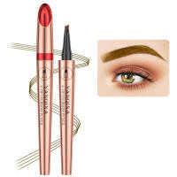 Lápiz de cejas líquido impermeable 3D de 4 puntas, lápiz de cejas portátil de larga duración para mujeres, uso diario - details 3