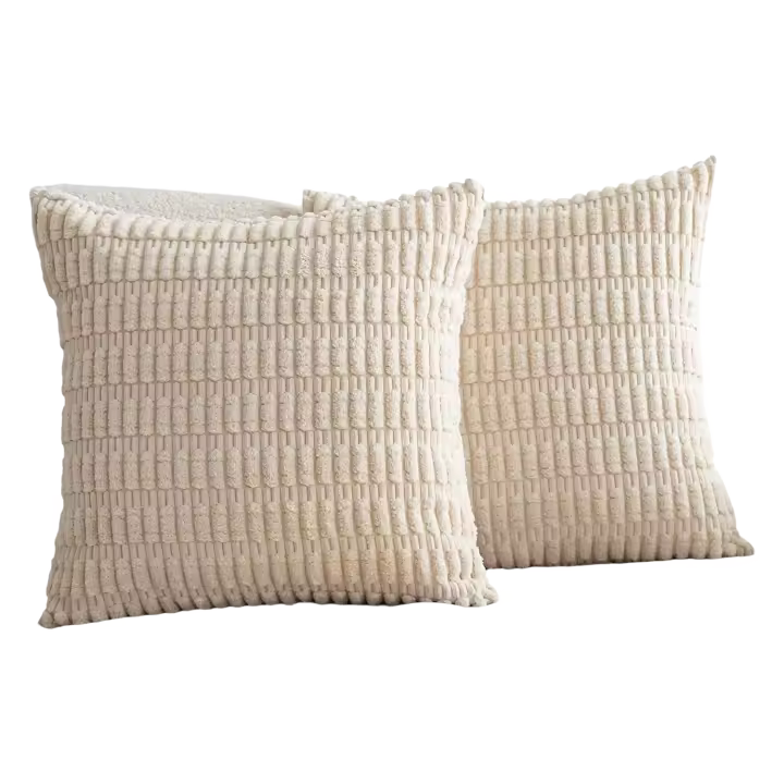 Funda de Almohada de Techo Bohemia a Rayas Cubierta de Cojín Decorativa de 2 Piezas en Cremallera Blanca Ideal para Decoración de Hogar, Sala de Estar, Cama, Sofá y Silla - 1