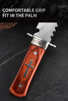 Cuchillo De Acero Inoxidable Con Mango De Madera Para Camping Y Caza Táctica Herramientas De Sobrevivencia Para Auto Defensa - details 5