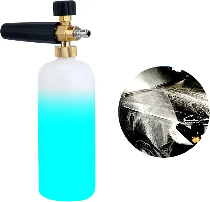 Botella de 1 Litro para Lanza de Espuma de Nieve - Espuma de Lavado para Limpieza de Automóviles con Conexión Rápida de 1/4" - 1